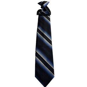 Stafford Essentials Men’s Blue Black Silver Stripe Office Business Dress Clip On